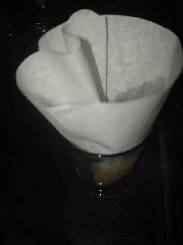 Filtro de café para la lecitina disuelta